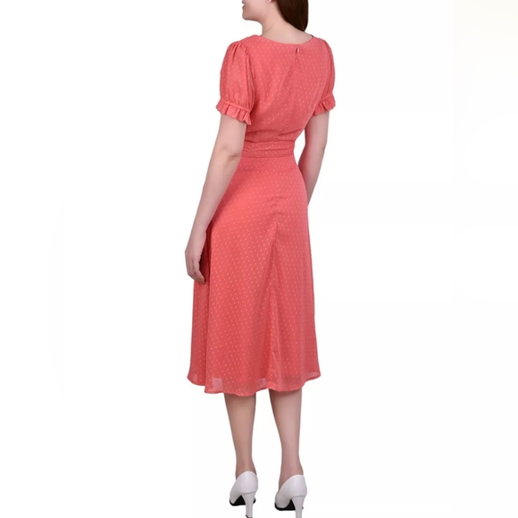 3/$25 🆕 NY Collection Coral Midi Dress size PS - Picture 2 of 12